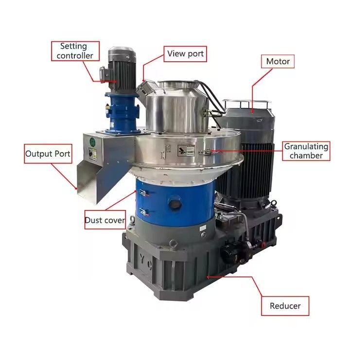 Industrial Large Capacity 2.5-3t/h Biomass Pellet Machine Ring Die Design For Processing Straw Grass Rice Husk Wood Sawdust